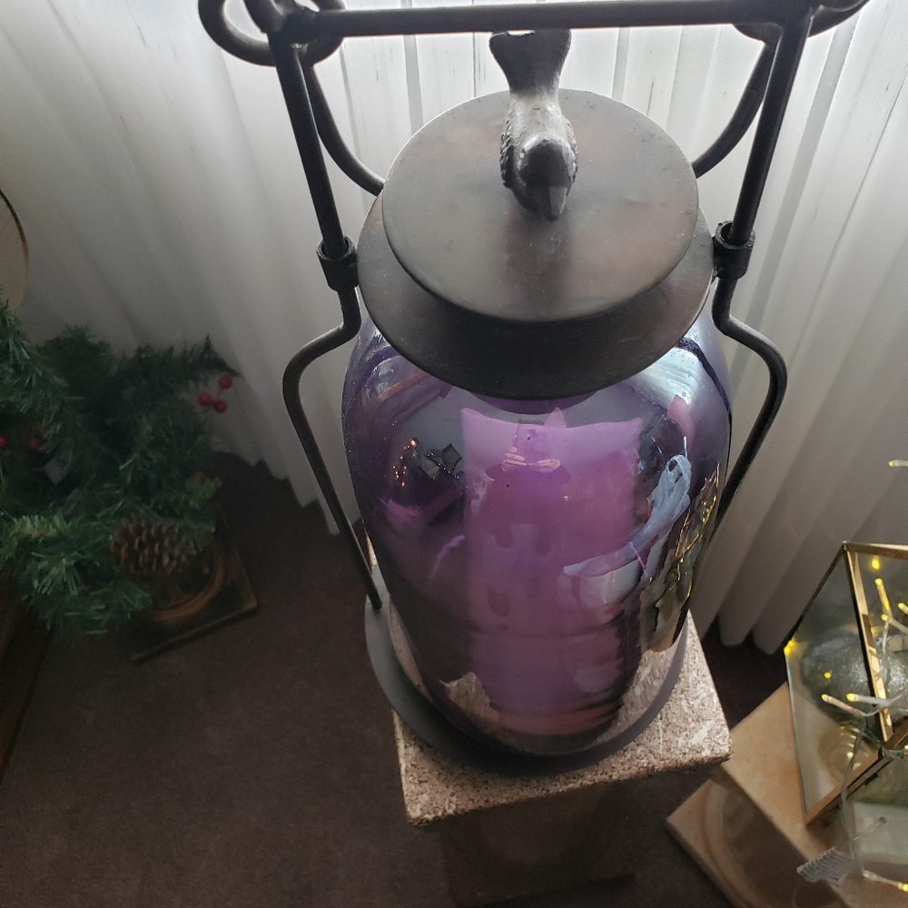 Antique lantern with candle